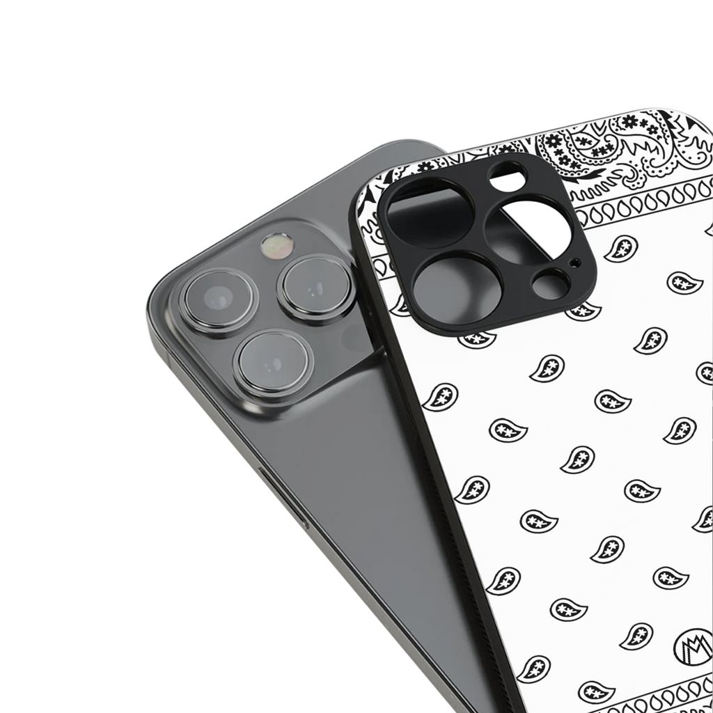 paisley white back phone cover | glass case for iphone 13 pro