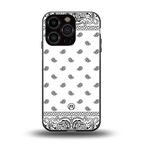 paisley white back phone cover | glass case for iphone 16 pro