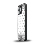 paisley white back phone cover | glass case for iphone 16 pro
