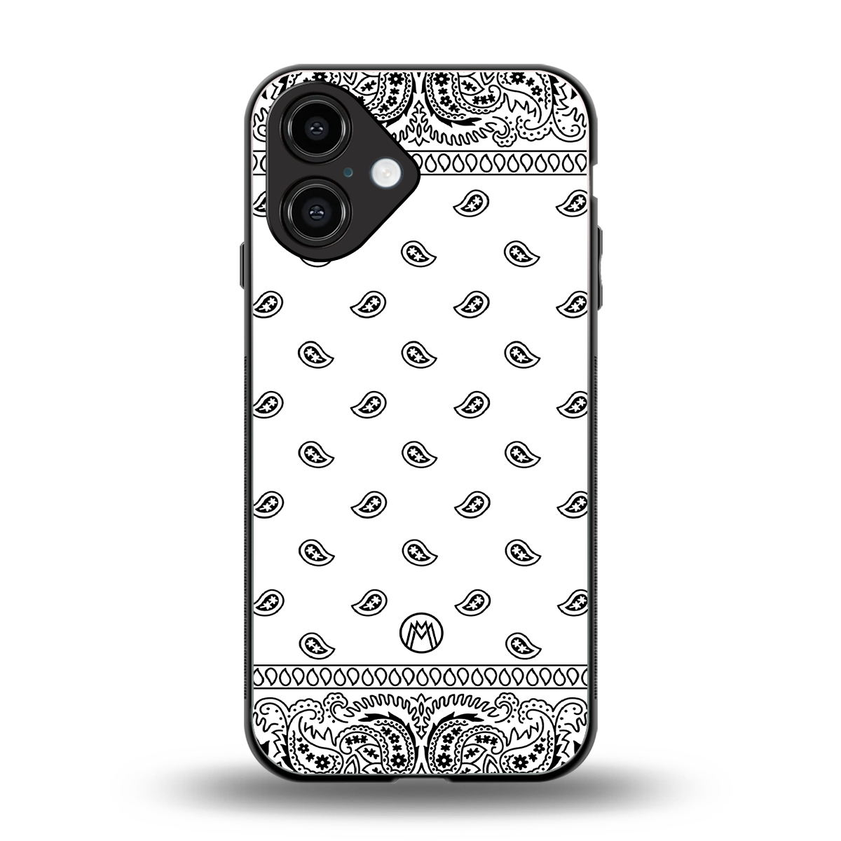 paisley white back phone cover | glass case for iphone 16