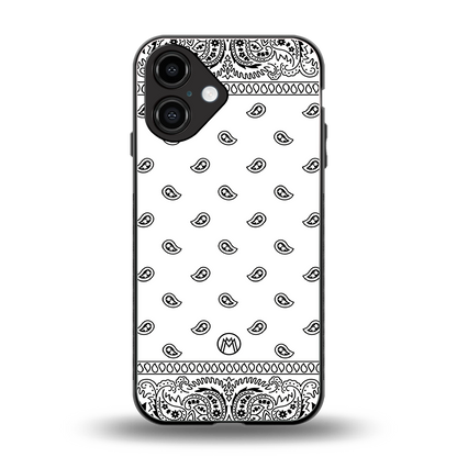 paisley white back phone cover | glass case for iphone 16