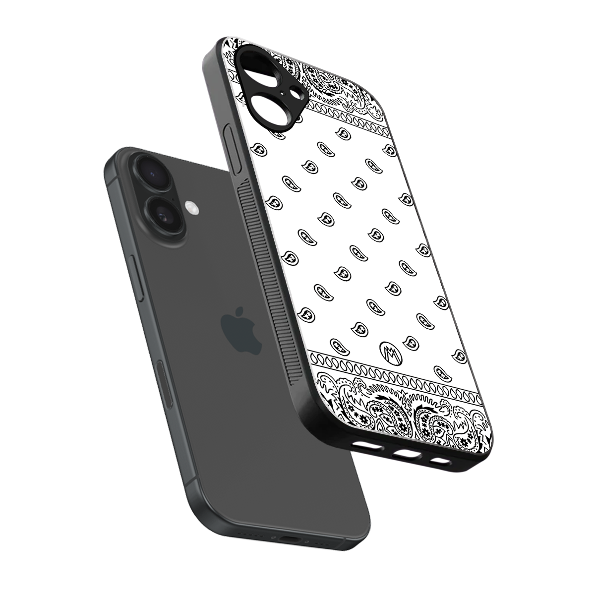 paisley white back phone cover | glass case for iphone 16
