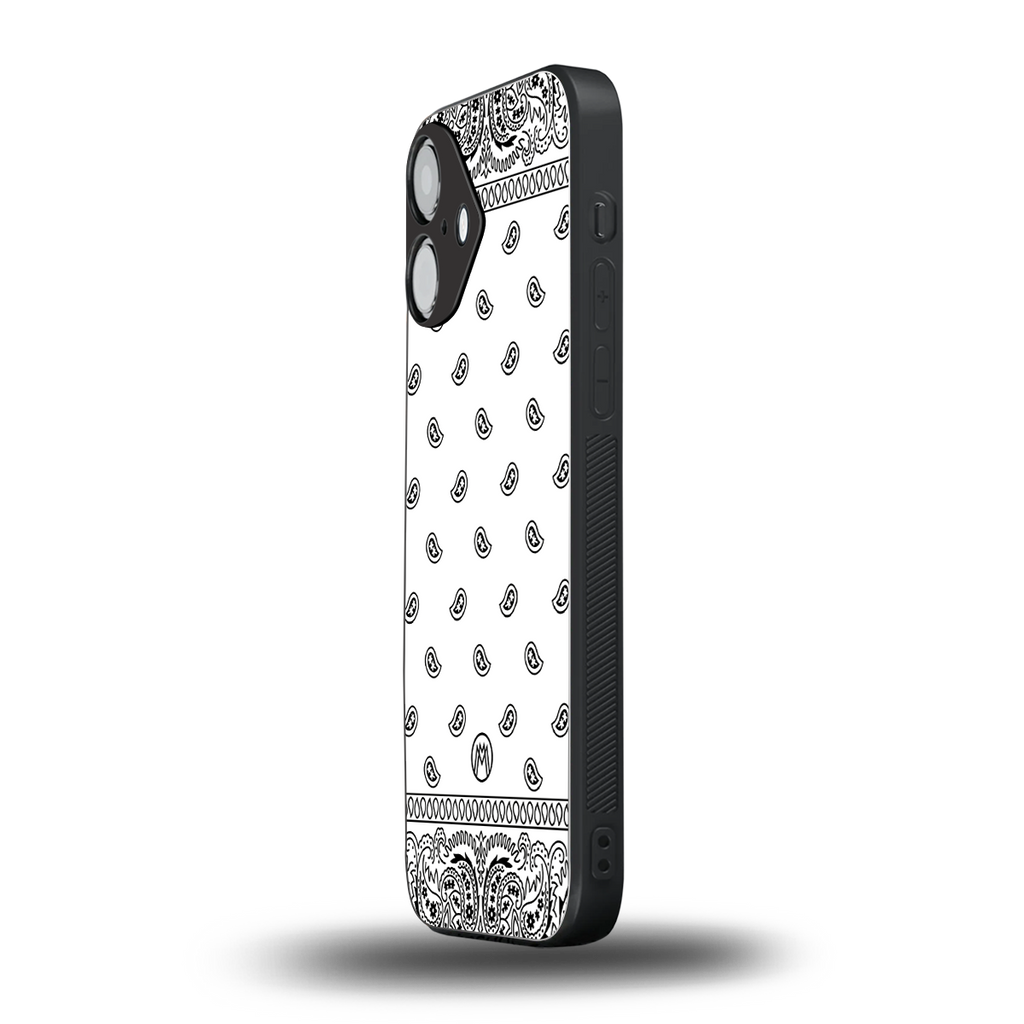 paisley white back phone cover | glass case for iphone 16