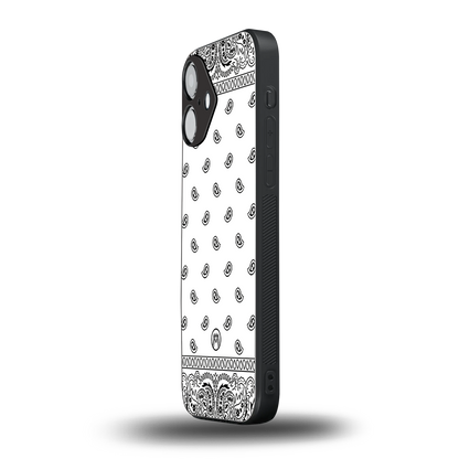 paisley white back phone cover | glass case for iphone 16