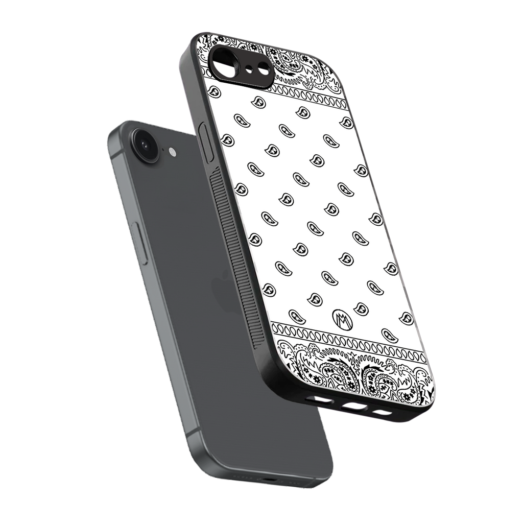 paisley white back phone cover | glass case for iphone 16e