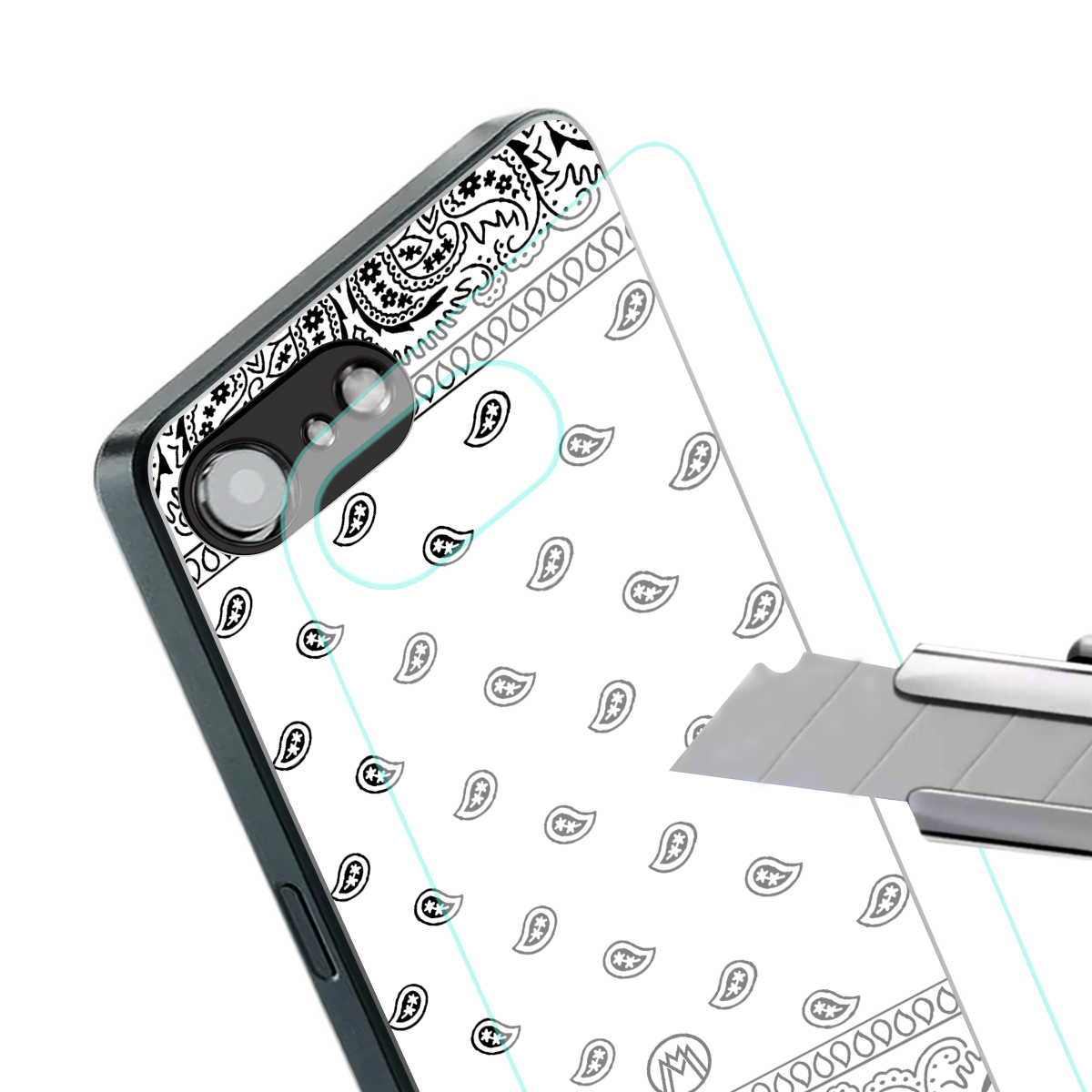 paisley white back phone cover | glass case for iphone 16e