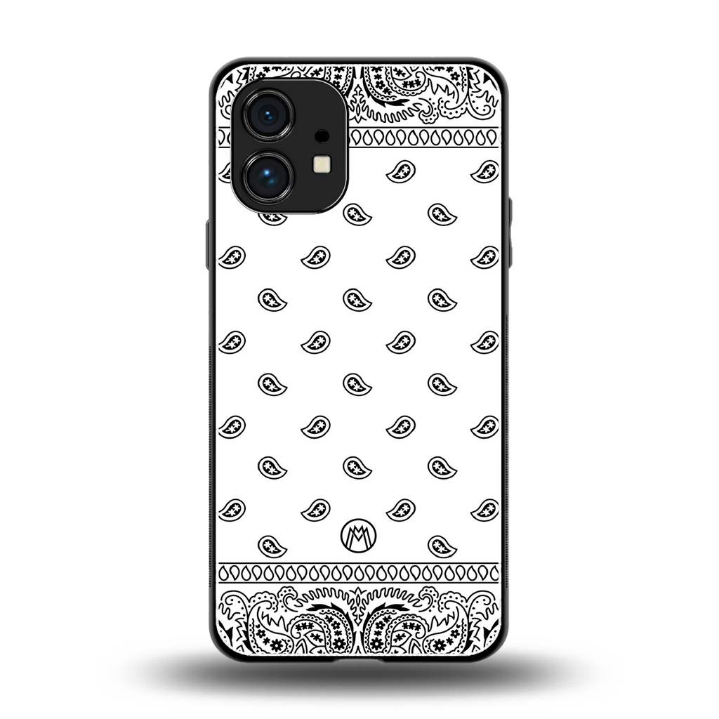 paisley white back phone cover | glass case for nothing phone 1