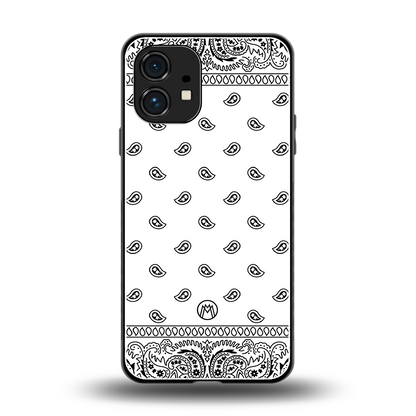 paisley white back phone cover | glass case for nothing phone 1