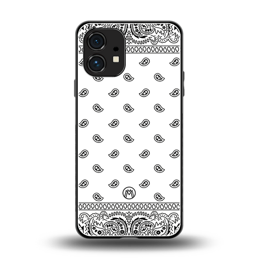 paisley white back phone cover | glass case for nothing phone 1