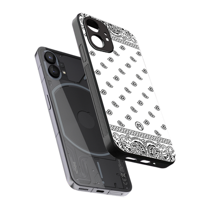paisley white back phone cover | glass case for nothing phone 1
