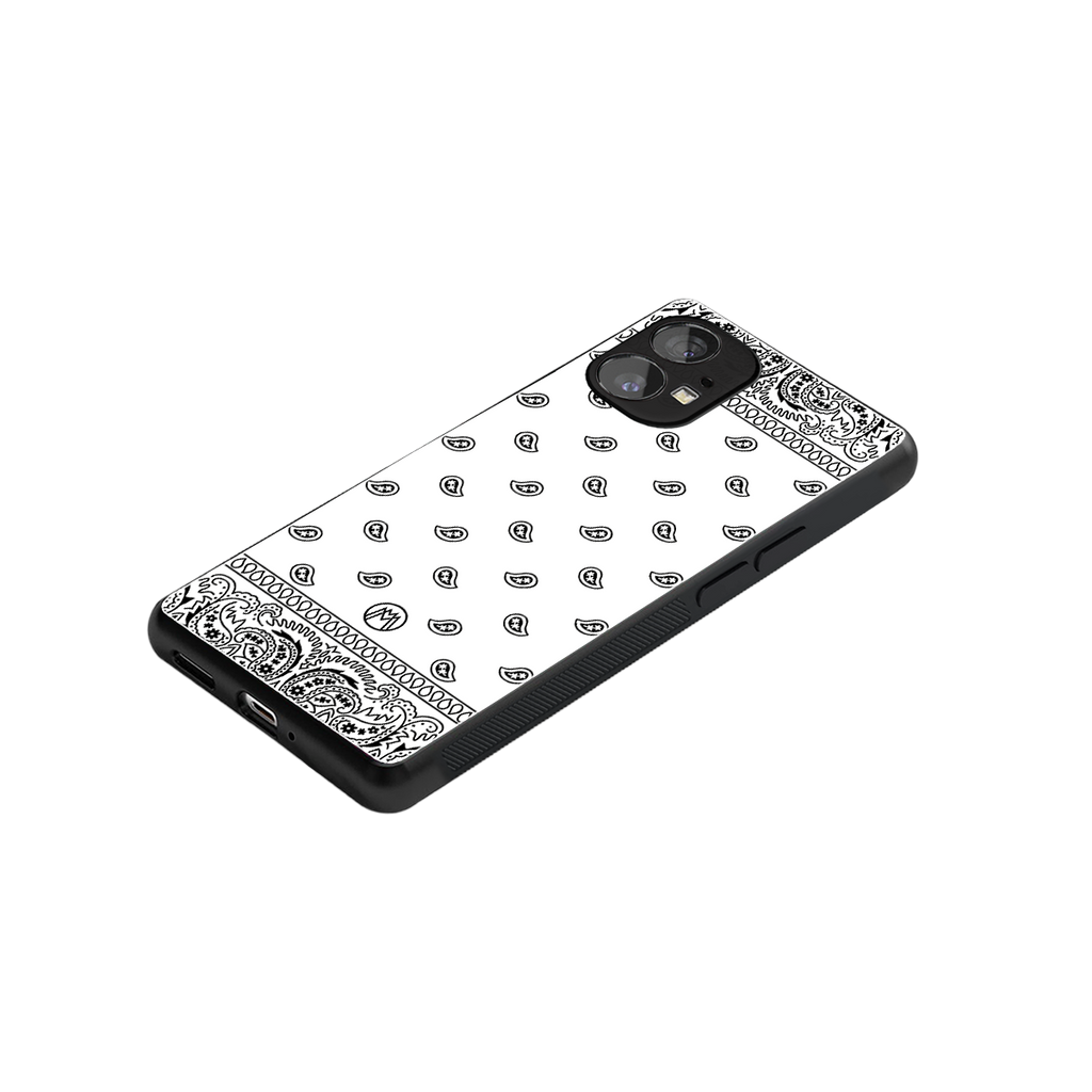 paisley white back phone cover | glass case for nothing phone 1