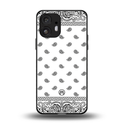 paisley white back phone cover | glass case for nothing phone 2