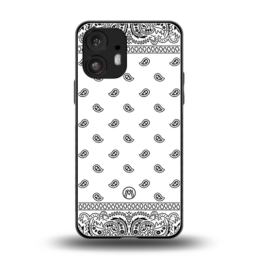 paisley white back phone cover | glass case for nothing phone 2