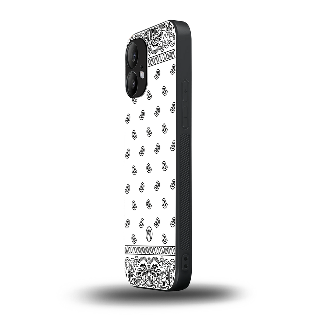 paisley white back phone cover | glass case for nothing phone 2