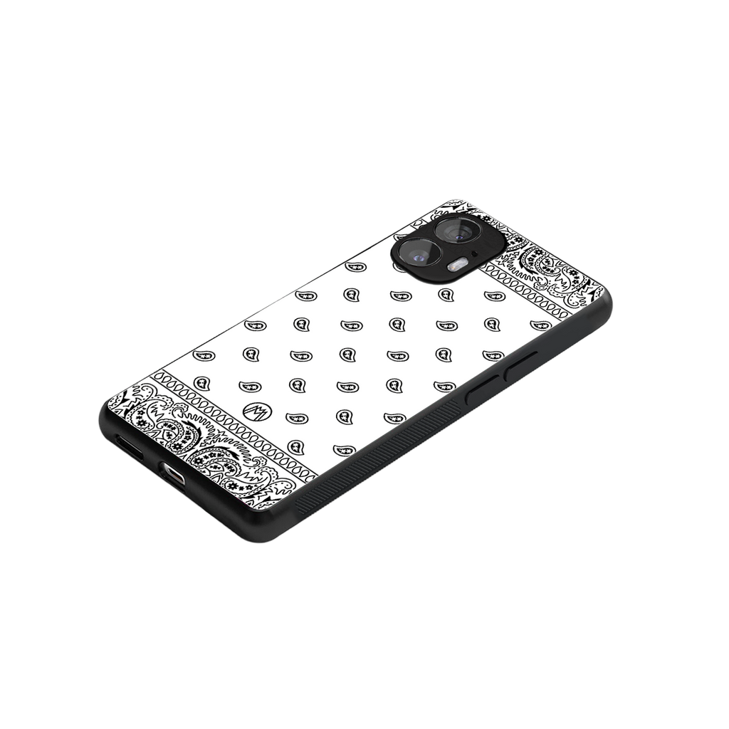 paisley white back phone cover | glass case for nothing phone 2