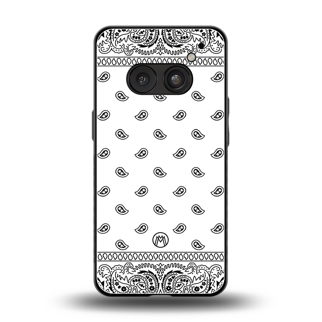 paisley white back phone cover | glass case for nothing phone 2a