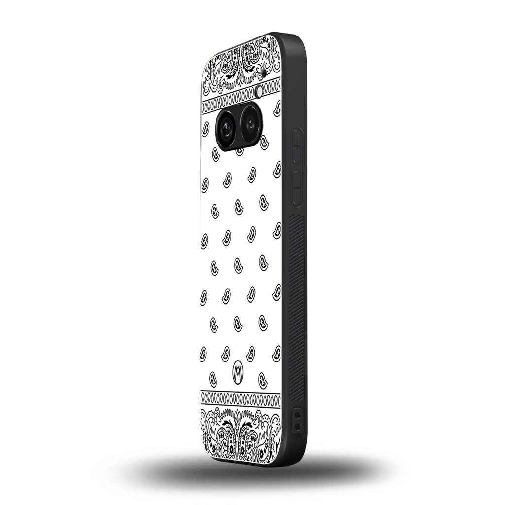 paisley white back phone cover | glass case for nothing phone 2a