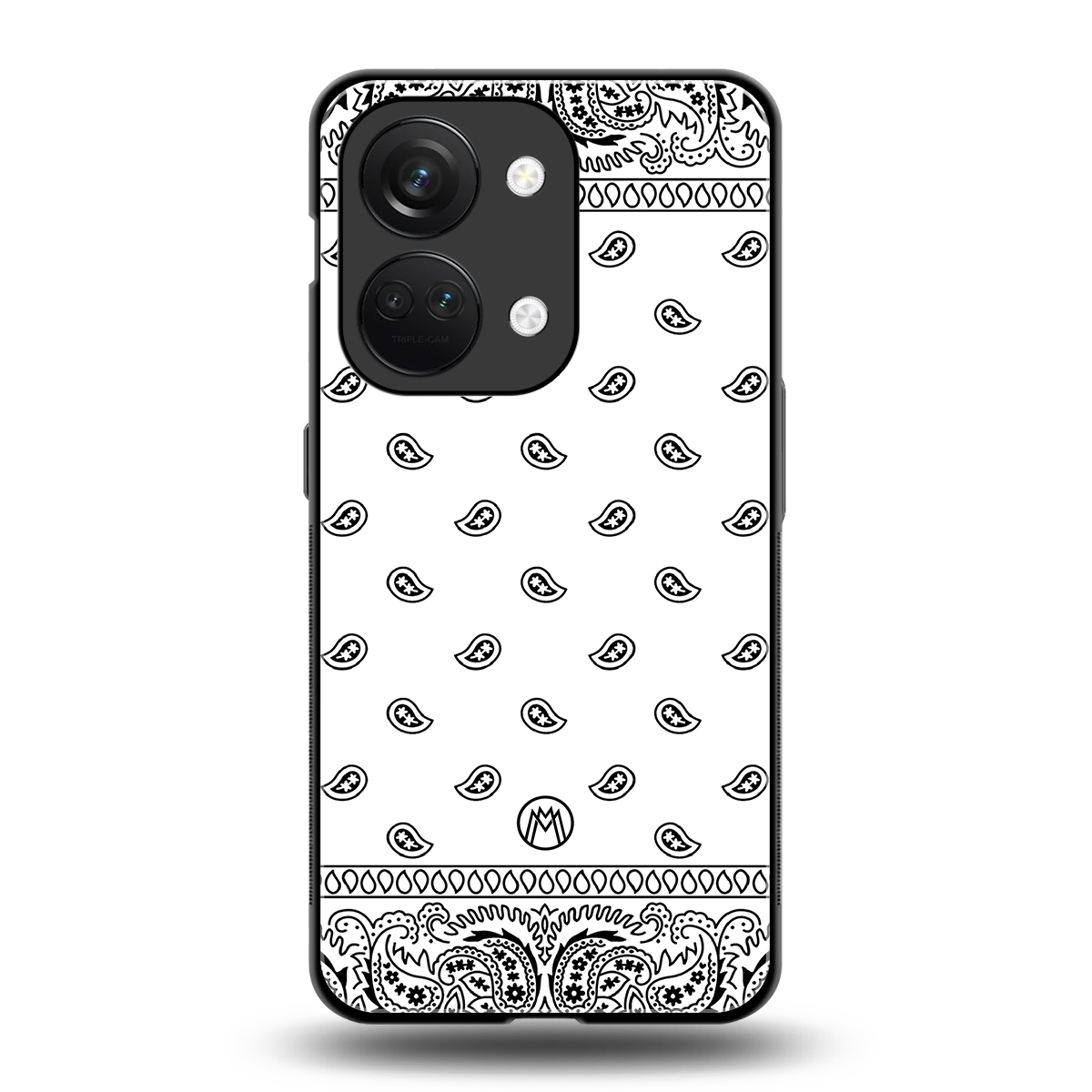 paisley white back phone cover | glass case for oneplus nord 3