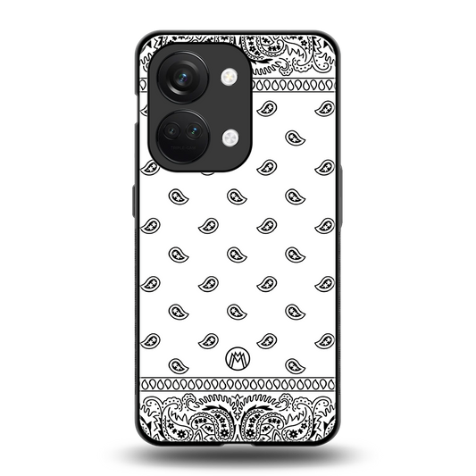 paisley white back phone cover | glass case for oneplus nord 3