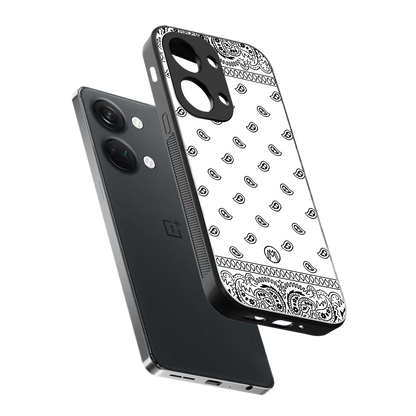 paisley white back phone cover | glass case for oneplus nord 3