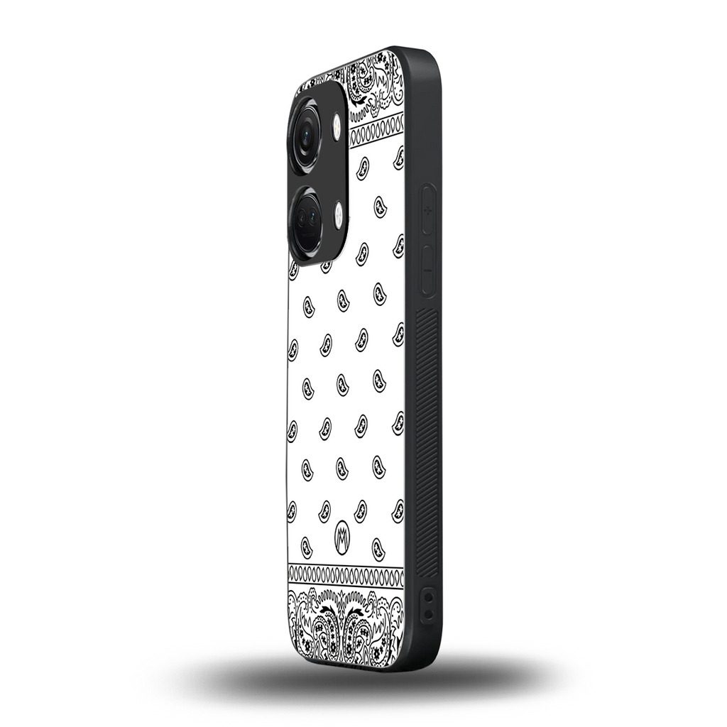 paisley white back phone cover | glass case for oneplus nord 3