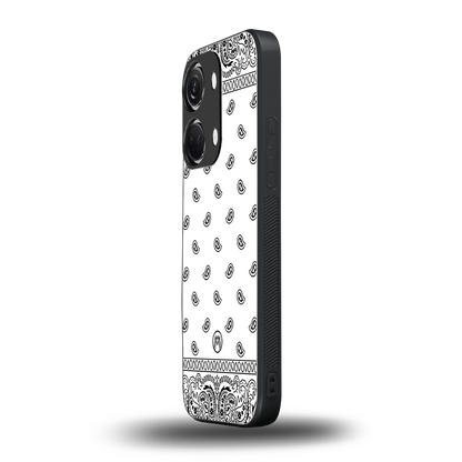 paisley white back phone cover | glass case for oneplus nord 3