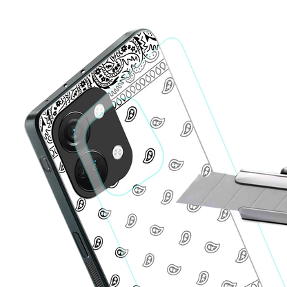 paisley white back phone cover | glass case for oneplus nord 3