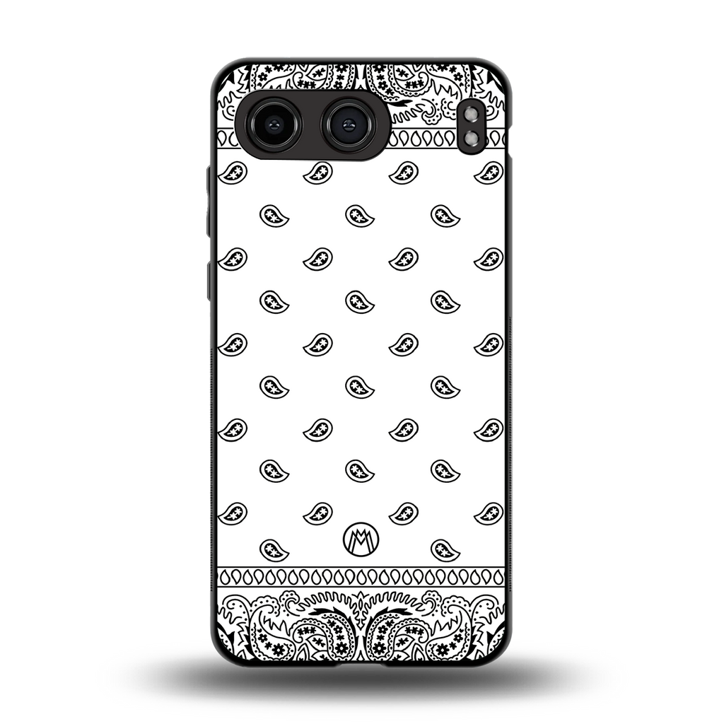paisley white back phone cover | glass case for oneplus nord 4