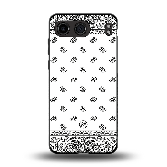 paisley white back phone cover | glass case for oneplus nord 4