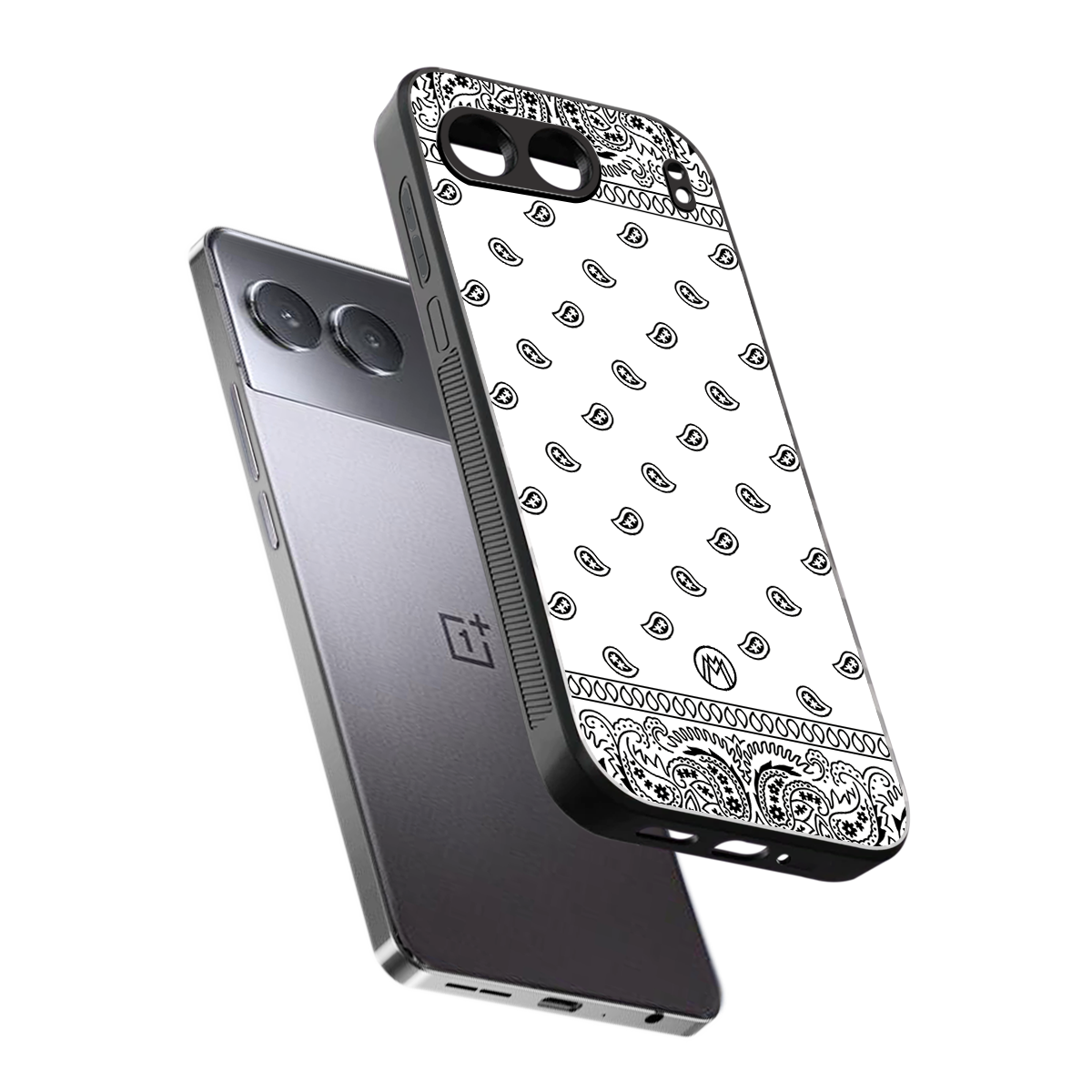 paisley white back phone cover | glass case for oneplus nord 4