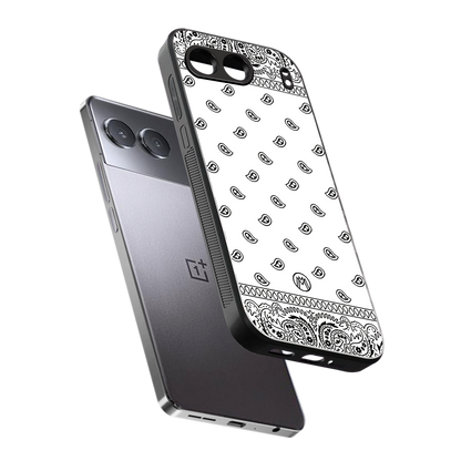 paisley white back phone cover | glass case for oneplus nord 4
