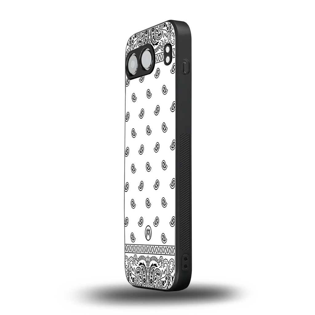 paisley white back phone cover | glass case for oneplus nord 4