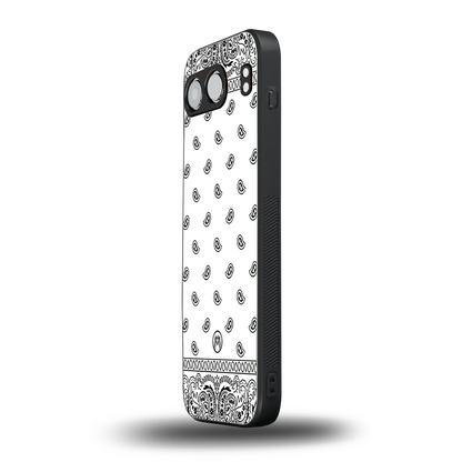 paisley white back phone cover | glass case for oneplus nord 4