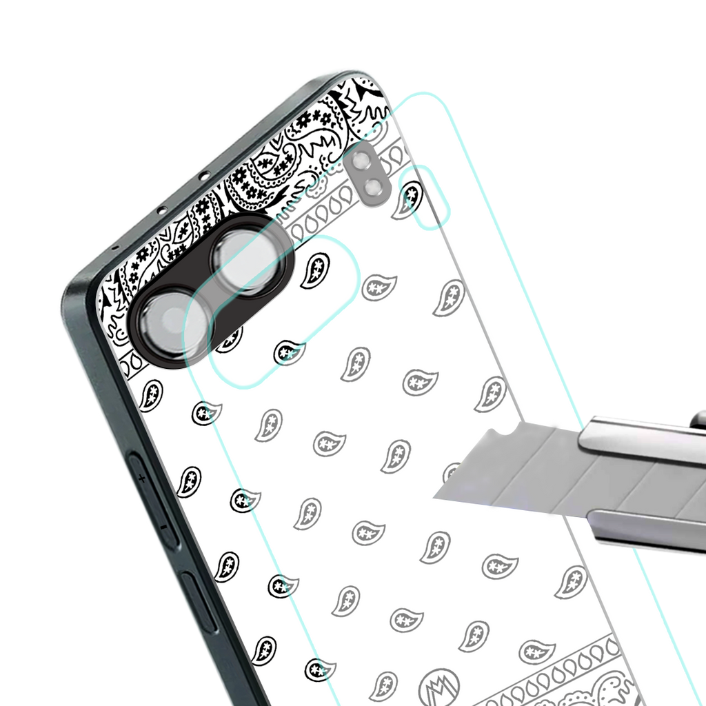 paisley white back phone cover | glass case for oneplus nord 4