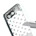 paisley white back phone cover | glass case for oneplus nord 4