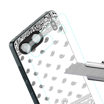 paisley white back phone cover | glass case for oneplus nord 4