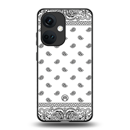 paisley white back phone cover | glass case for oneplus nord ce 3