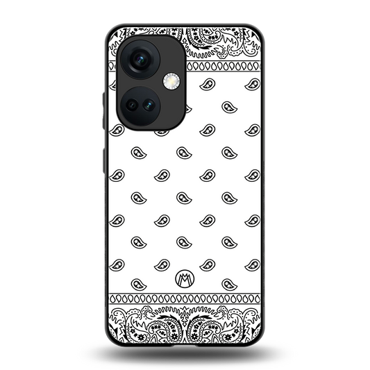 paisley white back phone cover | glass case for oneplus nord ce 3