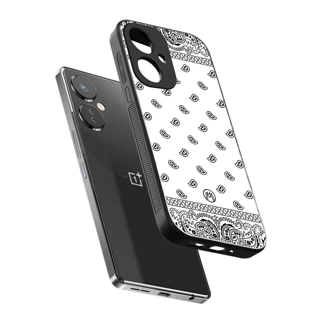 paisley white back phone cover | glass case for oneplus nord ce 3