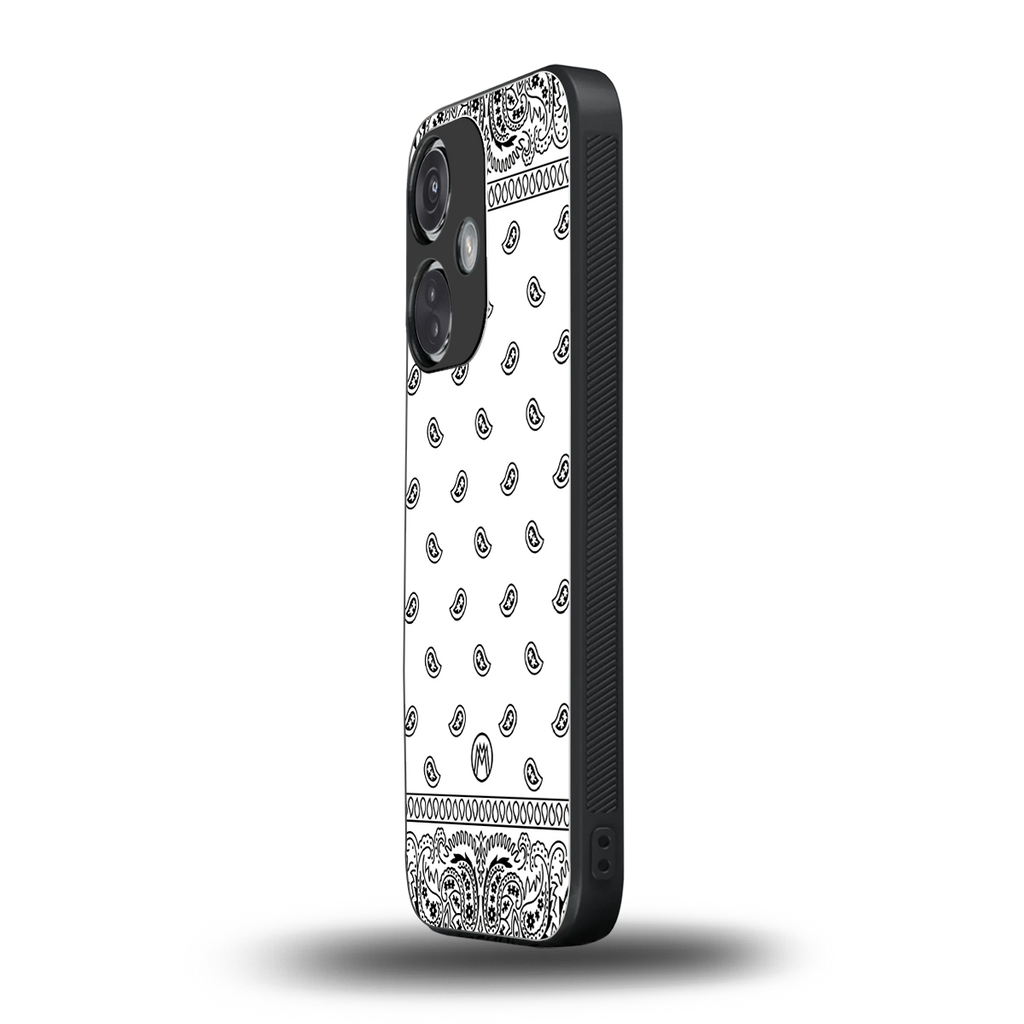 paisley white back phone cover | glass case for oneplus nord ce 3