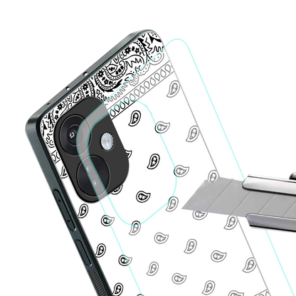 paisley white back phone cover | glass case for oneplus nord ce 3