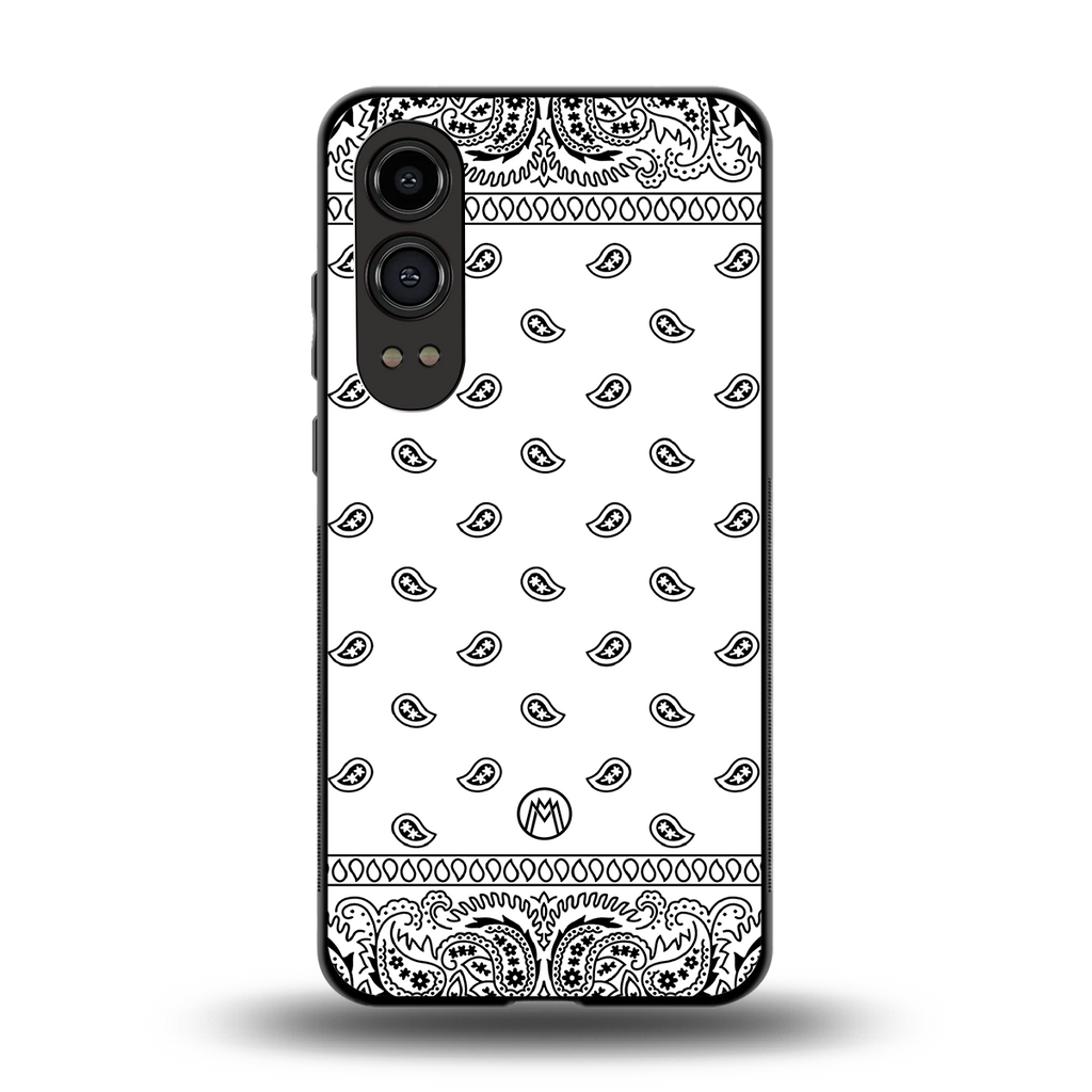 paisley white back phone cover | glass case for oneplus nord ce 4 lite