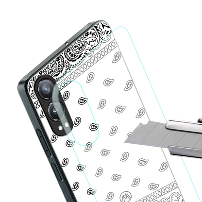 paisley white back phone cover | glass case for oneplus nord ce 4 lite