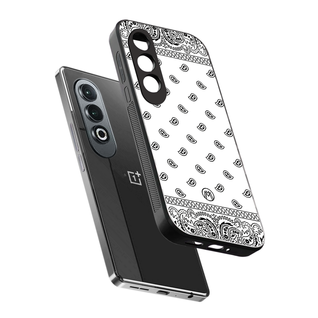 paisley white back phone cover | glass case for oneplus nord ce 4