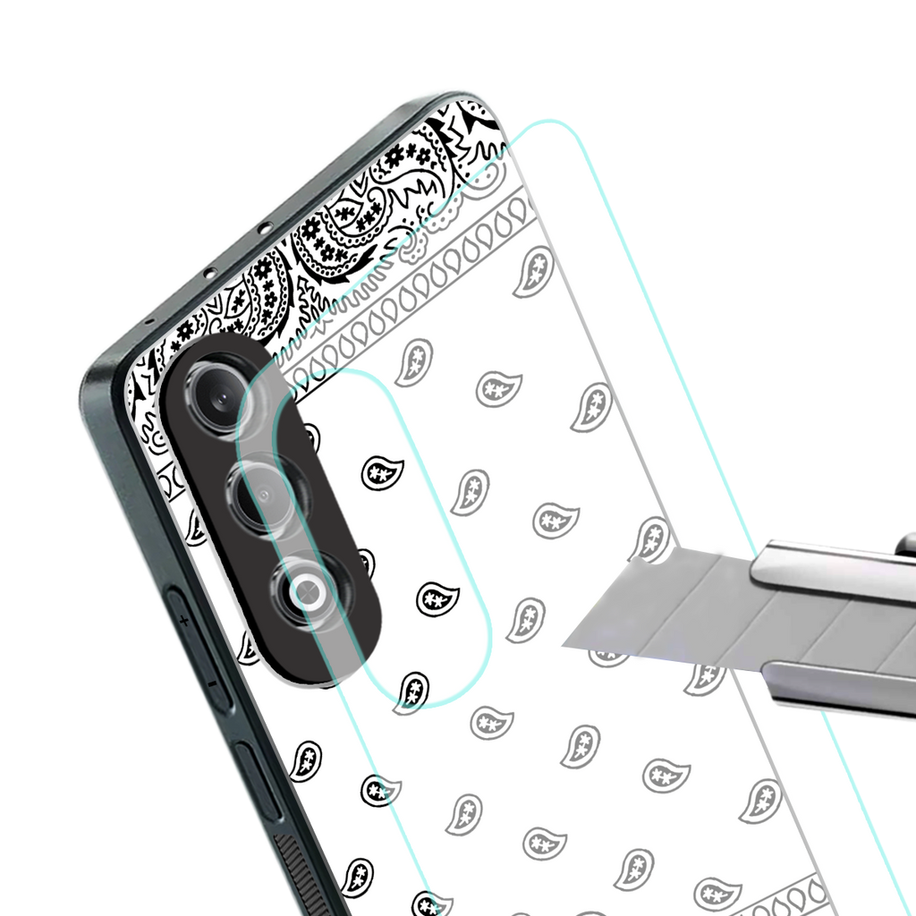 paisley white back phone cover | glass case for oneplus nord ce 4