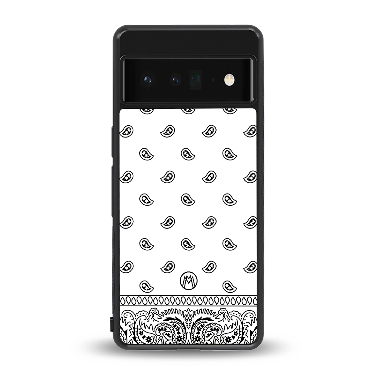 paisley white back phone cover | glass case for google pixel 6 pro
