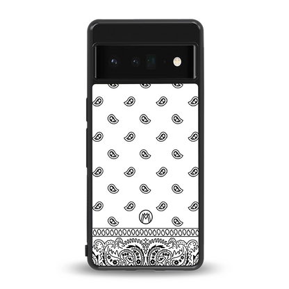 paisley white back phone cover | glass case for google pixel 6 pro