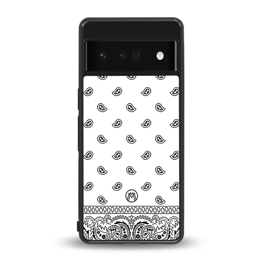 paisley white back phone cover | glass case for google pixel 6 pro