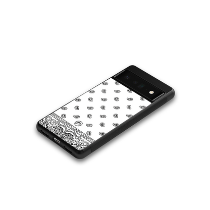 paisley white back phone cover | glass case for google pixel 6 pro
