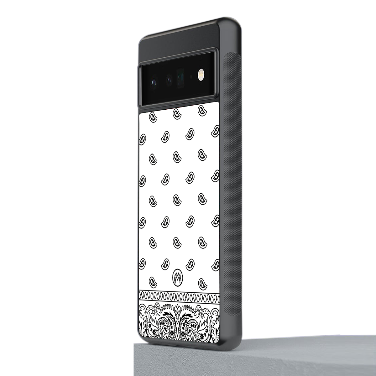 paisley white back phone cover | glass case for google pixel 6 pro